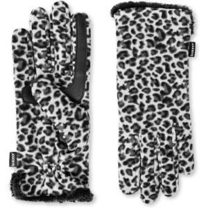 image:imageisotoner womens Stretch Fleece Gloves With Microluxe Lining and Smart Touch TechnologySnow Leopard