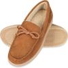 image:imageIsotoner Mens SlipOn IndoorOutdoor Essential Microsuede Boater Moccasin with Memory Foam Comfort Slipper Cognac Large