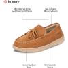 image:imageIsotoner Mens SlipOn IndoorOutdoor Essential Microsuede Boater Moccasin with Memory Foam Comfort Slipper Cognac Large