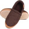 image:imageisotoner Mens Berber Aspen Closed Back Slippers With Memory Foam Comfort and Breathable LiningDark Chocolate