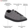 image:imageisotoner Mens IndoorOutdoor Heathered Knit Brady Closed Back Slippers With Memory Foam Comfort and Heel SupportBlack