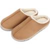 image:imageisotoner Mens IndoorOutdoor Sherpa Lined Slipon Rory Microsuede Slippers With Memory Foam ComfortCognac