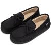 image:imageisotoner Mens Slipon IndoorOutdoor Microsuede Memory Foam Comfort Moccasin SlippersBlack