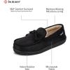 image:imageisotoner Mens Slipon IndoorOutdoor Microsuede Memory Foam Comfort Moccasin SlippersBlack