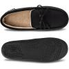 image:imageisotoner Mens Slipon IndoorOutdoor Microsuede Memory Foam Comfort Moccasin SlippersBlack