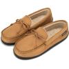image:imageisotoner Mens Slipon IndoorOutdoor Microsuede Memory Foam Comfort Moccasin SlippersCognac