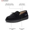 image:imageisotoner Mens Slipon IndoorOutdoor Microsuede Memory Foam Comfort Moccasin SlippersDark Black