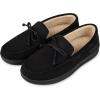 image:imageisotoner Mens Slipon IndoorOutdoor Microsuede Memory Foam Comfort Moccasin SlippersDark Black