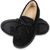 image:imageisotoner Mens Slipon IndoorOutdoor Microsuede Memory Foam Comfort Moccasin SlippersDark Black