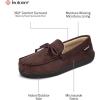 image:imageisotoner Mens Slipon IndoorOutdoor Microsuede Memory Foam Comfort Moccasin SlippersDark Chocolate