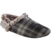 image:imageisotoner Mens Arlo Plaid and Fur Hoodback Slippers with ECO ComfortBlack