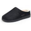 image:imageisotoner Mens IndoorOutdoor Sherpa Lined Slipon Rory Microsuede Slippers With Memory Foam ComfortBlack