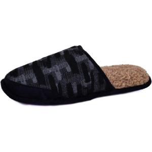 image:imageISOTONER Mens Knit Tweed Slippers with Memory Foam Large Black 95105