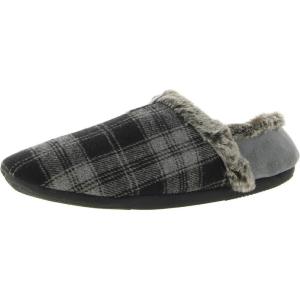 image:imageIsotoner Mens Faux Fur IndoorOutdoor Moccasin Slippers Black 1314 Medium D
