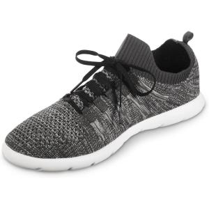 image:imageIsotoner Mens Lace Up Slippers Lightweight Sport Knit SliponsDark Charcoal