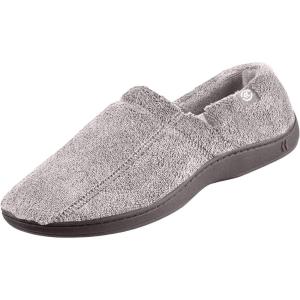 image:imageIsotoner Mens Microterry Moccasin Slipper with Memory Foam Heel Cushion and Versatile SoleCharcoal