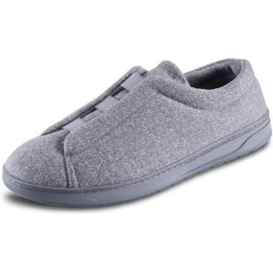 image:imageisotoner Mens IndoorOutdoor Heathered Knit Brady Closed Back Slippers With Memory Foam Comfort and Heel SupportAsh