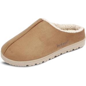 image:imageisotoner Mens IndoorOutdoor Sherpa Lined Slipon Rory Microsuede Slippers With Memory Foam ComfortCognac
