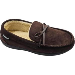 image:imageisotoner Mens Microsuede Nigel Moccasin Slippers  9K386 Dark Chocolate XXL XXLarge
