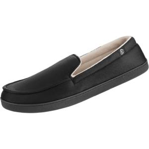 image:imageisotoner Mens Moccasin Slippers with Microsuede Upper and Gel Infused Memory Foam SoleBlack