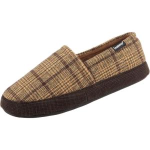 image:imageisotoner Mens Plaid Closed Back Slipper with Cooling Memory Foam for IndoorOutdoor ComfortDark Chocolate
