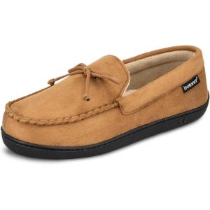 image:imageisotoner Mens Slipon IndoorOutdoor Microsuede Memory Foam Comfort Moccasin SlippersCognac