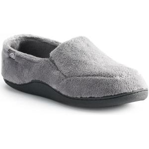 image:imageisotoner mens Terry Moccasin Slipper With Memory Foam for IndoorOutdoor ComfortCharcoal