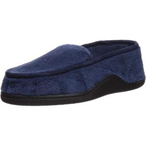 image:imageisotoner mens Terry Moccasin Slipper With Memory Foam for IndoorOutdoor ComfortNavy