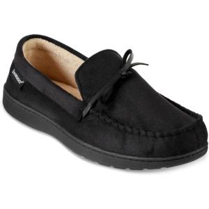 image:imageIsotoner Mens Faux Suede Slip On Moccasin Slippers Black 95105 Medium D
