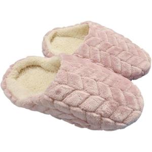 image:imageisotoner Chevron Fur Hoodback Slippers  8301 Peony XL