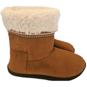 image:imageisotoner Microsuede Boot Slippers Size 9510 XLarge Cognac