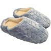 image:imageisotoner Chevron Fur Hoodback Slippers  8301 Bonnie Blue Large