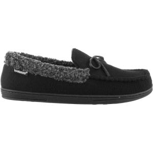 image:imageisotoner Mens Gabriel Moccasin Slipper with IndoorOutdoor Sole Black