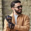 image:imageisotoner Mens Smooth Leather Driving Glove With Covered SnapBlack