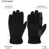 image:imageisotoner Mens Water Repellent Dual Lined Microfiber Touchscreen GlovesBlack