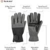 image:imageisotoner mens Water Repellent Tech Stretch Touchscreen Gloves With Velcro ClosureHeather Grey
