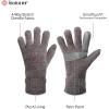 image:imageisotoner womens Warm Plush Lined Chenille Touchscreen Gloves  Solid and Snowflake PatternAsh Grey Solid
