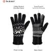 image:imageisotoner womens Warm Plush Lined Chenille Touchscreen Gloves  Solid and Snowflake PatternBlack Snowflake