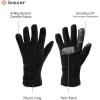 image:imageisotoner womens Warm Plush Lined Chenille Touchscreen Gloves  Solid and Snowflake PatternBlack Solid