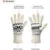 image:imageisotoner womens Warm Plush Lined Chenille Touchscreen Gloves  Solid and Snowflake PatternEwe Ivory Snowflake