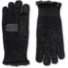 image:imageisotoner womens Warm Plush Lined Chenille Touchscreen Gloves  Solid and Snowflake PatternBlack Solid