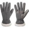 image:imagesmartDRI Microsuede Flip Top Mitten wStitching Detail SherpasoftAsh Grey Glove