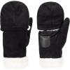 image:imagesmartDRI Microsuede Flip Top Mitten wStitching Detail SherpasoftBlack Mitten