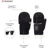 image:imagesmartDRI Microsuede Flip Top Mitten wStitching Detail SherpasoftBlack Mitten