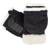 image:imagesmartDRI Microsuede Flip Top Mitten wStitching Detail SherpasoftBlack Mitten