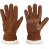image:imagesmartDRI Microsuede Flip Top Mitten wStitching Detail SherpasoftCognac Glove