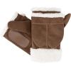 image:imagesmartDRI Microsuede Flip Top Mitten wStitching Detail SherpasoftCognac Mitten