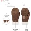 image:imagesmartDRI Microsuede Flip Top Mitten wStitching Detail SherpasoftCognac Mitten
