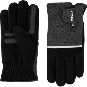 image:imageisotoner mens Water Repellent Tech Stretch Touchscreen Gloves With Velcro ClosureBlack