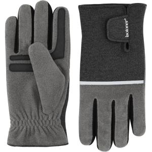 image:imageisotoner mens Water Repellent Tech Stretch Touchscreen Gloves With Velcro ClosureHeather Grey